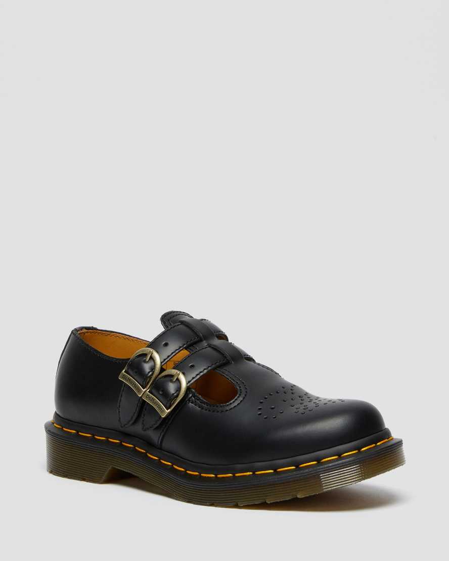 Dr. Martens 8065 Smooth Lær Mary Janes Dame Svart [5796YQBHU]